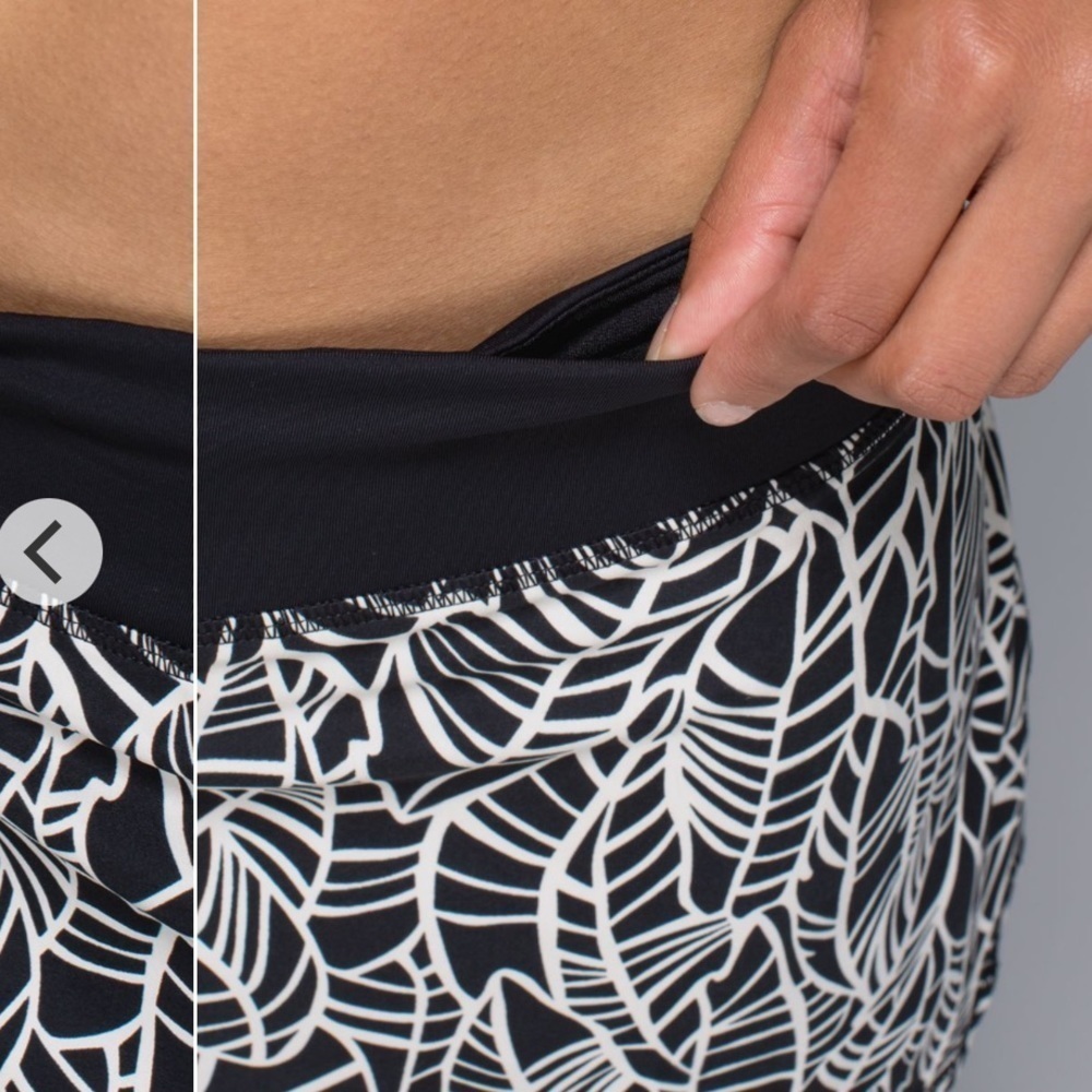 Lululemon Run: Pace Setter Skirt Pretty Palm Black Angel Wing/Black Size… - Picture 9 of 12